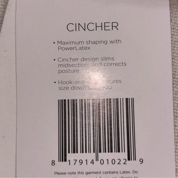 Amia Cincher Shape wear Black Latex Hook &‎ Eye Corset Waist trainer SzXL NWT - Picture 5 of 7